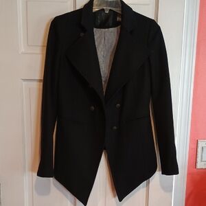 NWOT Troy Smith for D Black Wool Pea Coat